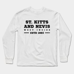 St Kitts and Nevis Estb 1983 West Indies Long Sleeve T-Shirt